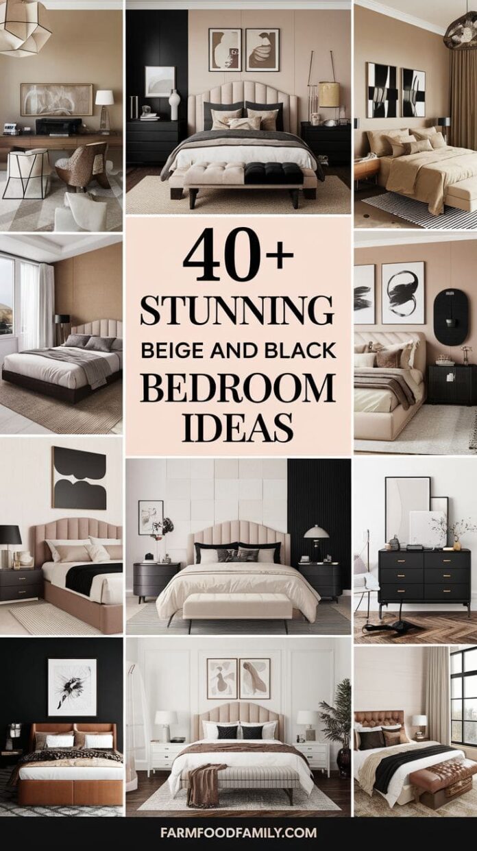 40+ Cozy Beige and Black Bedroom Ideas You’ll Instantly Love (2026 ...