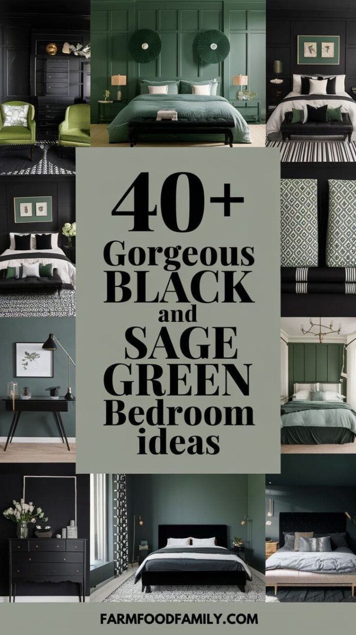 40+ Bold Black and Sage Green Bedroom Ideas That Feel Like Luxury (2025 ...