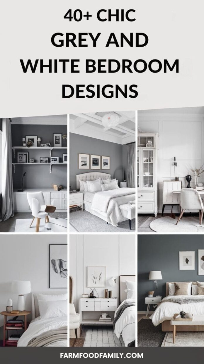 40+ Cozy Grey and White Bedroom Ideas for a Relaxing Retreat (2025) | FarmFoodFamily