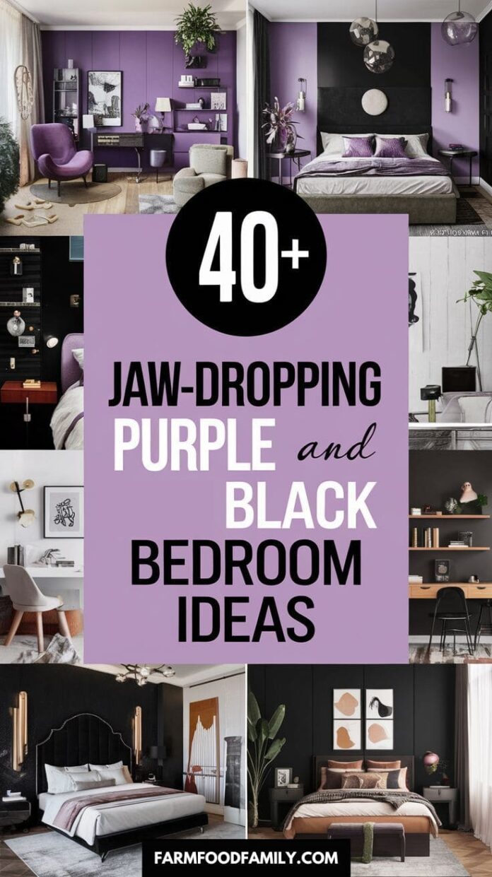 30+ Jaw-Dropping Purple and Black Bedroom Ideas for a Glamorous Look ...