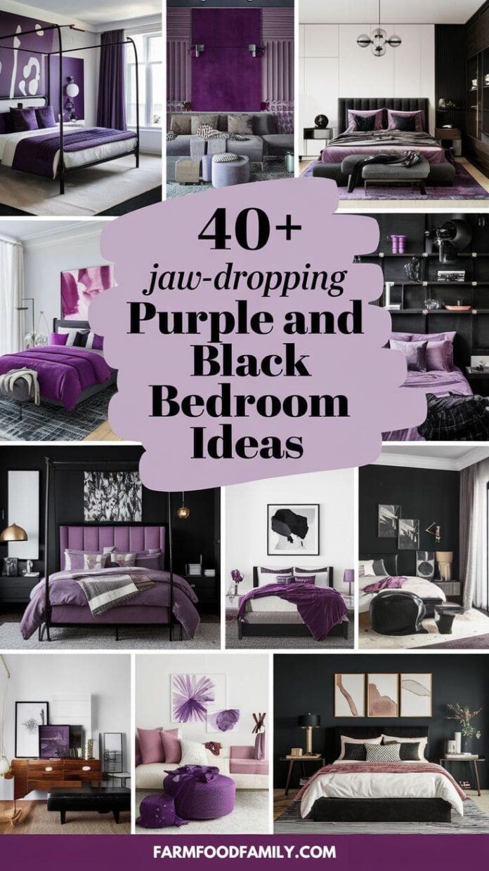30+ Jaw-Dropping Purple and Black Bedroom Ideas for a Glamorous Look ...