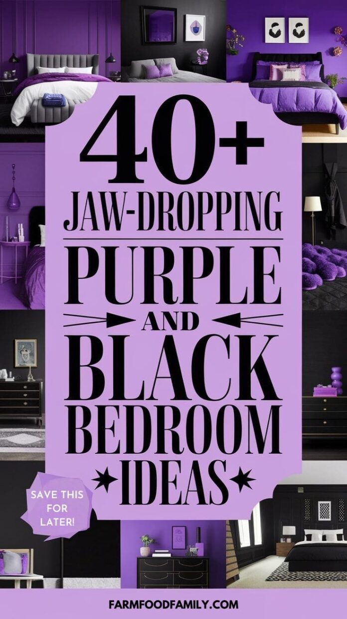 30+ Jaw-Dropping Purple and Black Bedroom Ideas for a Glamorous Look ...