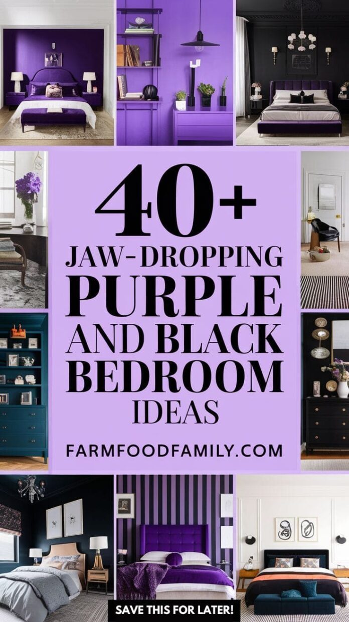 30+ Jaw-Dropping Purple and Black Bedroom Ideas for a Glamorous Look ...