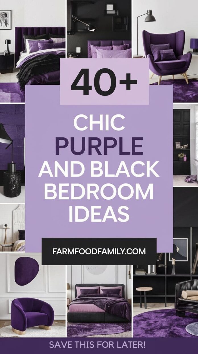 30+ Jaw-Dropping Purple and Black Bedroom Ideas for a Glamorous Look ...