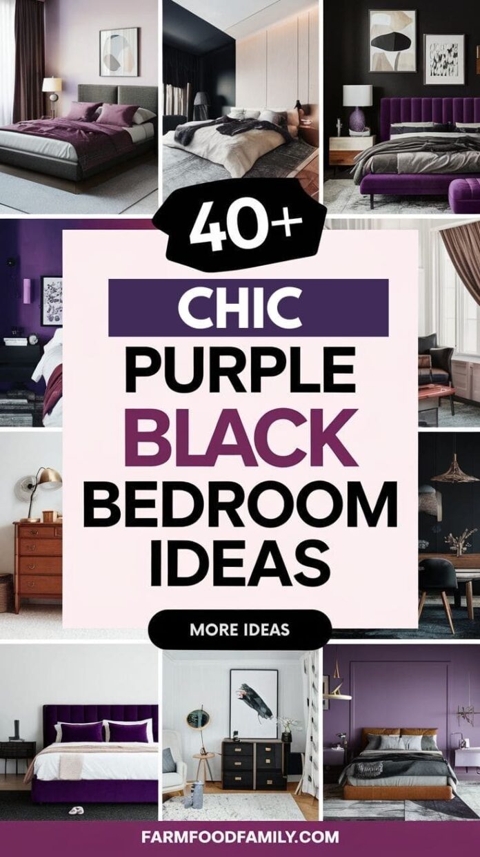 30+ Jaw-Dropping Purple and Black Bedroom Ideas for a Glamorous Look ...