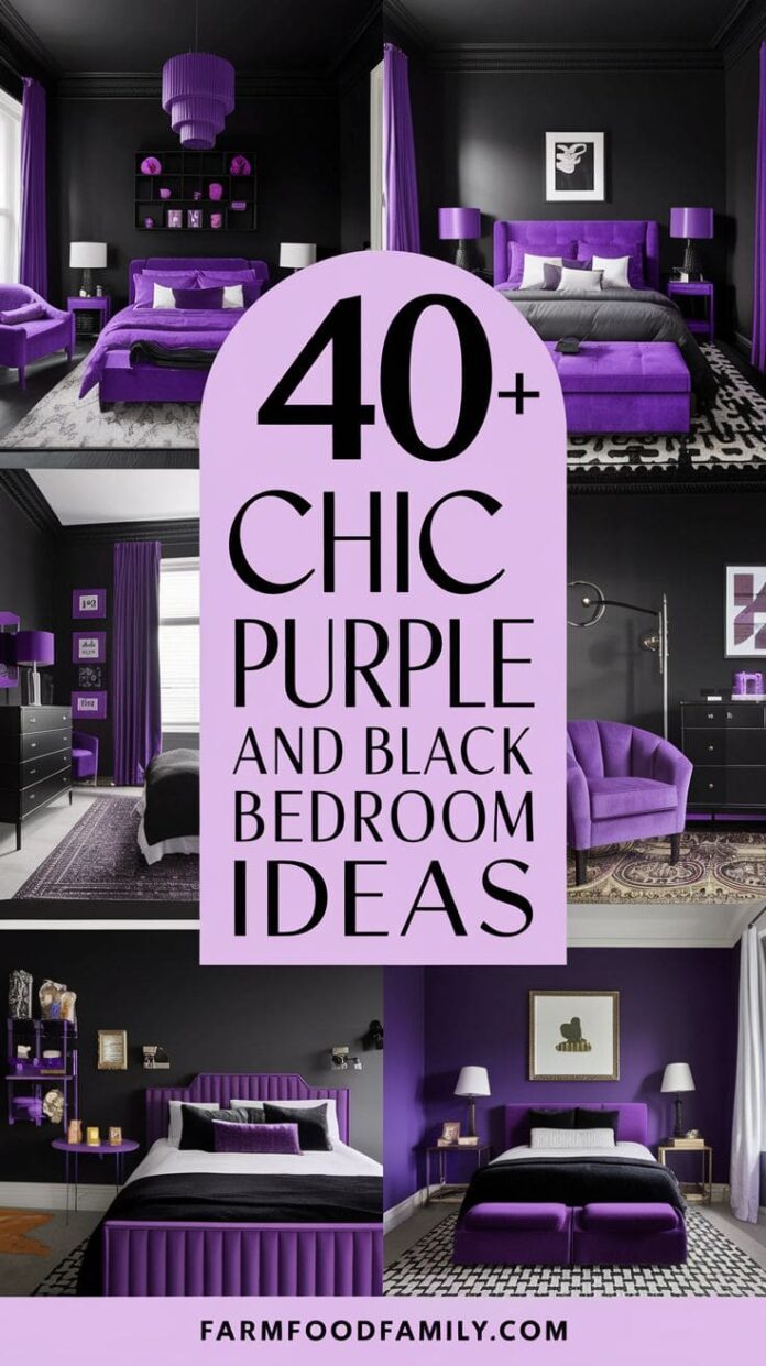 30+ Jaw-Dropping Purple and Black Bedroom Ideas for a Glamorous Look ...