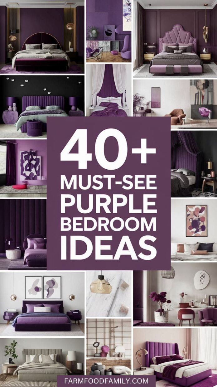 40+ Must-See Purple Bedroom Ideas That Wow Every Guest (2025) | FarmFoodFamily