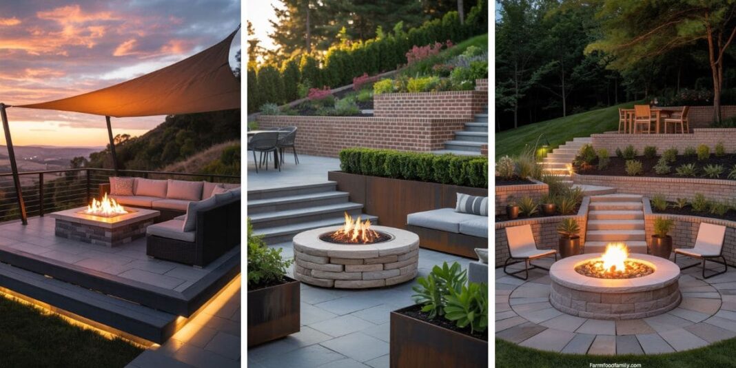 20+ Genius Fire Pit Ideas That Work Perfectly on a Sloped Yard ...